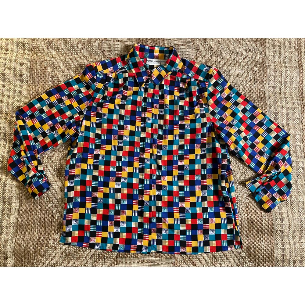 Vtg. Alfred Dunner 90s Geo Multi Color Print SZ 14